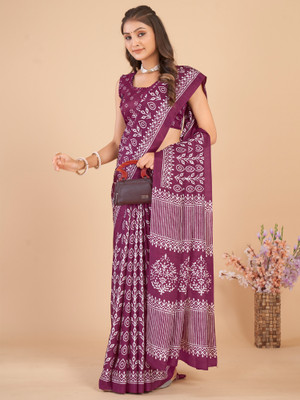 Sareemall Printed Daily Wear Silk Blend Saree(Magenta)