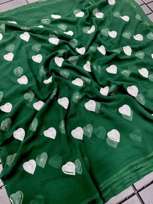 SICHYAH Embroidered Bollywood Georgette Saree(Green)
