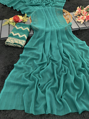 Sanskriti Synthetics Embellished Bollywood Georgette Saree(Green)