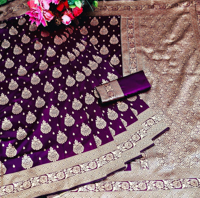 SHRIMAY Woven Kanjivaram Silk Blend Saree(Multicolor)