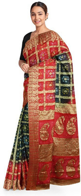 SHRI VINAYAK FASHION Printed Bollywood Chanderi Saree(Multicolor)