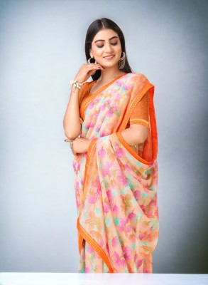 NIRMOHIFASHION Self Design Bollywood Georgette Saree(Orange)