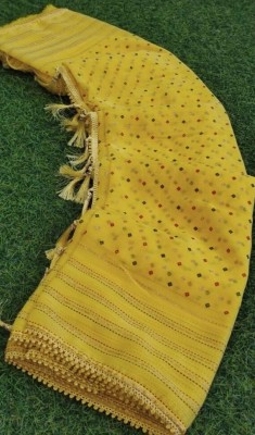 A TRADER Printed Bollywood Chiffon Saree(Yellow)