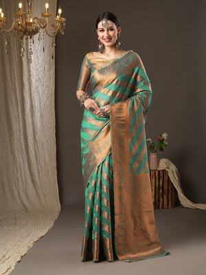 Sareemall Digital Print Tant Silk Blend Saree(Light Blue)