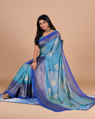 Virendra Textile Printed Bollywood Chiffon Saree(Multicolor)