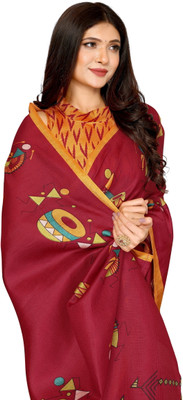 Priyashi Printed Mysore Art Silk Saree(Maroon)