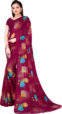 Suali Printed Bollywood Georgette Saree(Maroon)