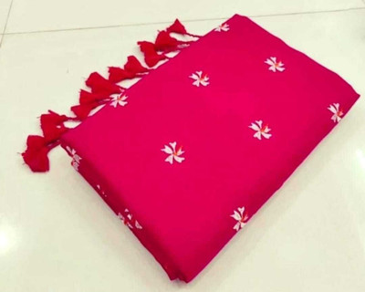Janani enterprises Floral Print Handloom Pure Cotton Saree(Pink)