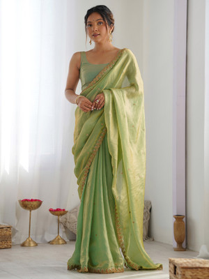 ANOUK Embellished Bollywood Georgette Saree(Light Green)
