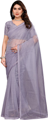 Moda Rapido Self Design Bollywood Net Saree(Grey)