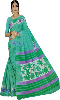 PAL BASTRALAYA Printed Daily Wear Cotton Blend Saree(Green)