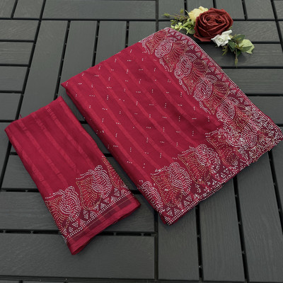 KHRITI FAB Embellished Bollywood Georgette Saree(Pink)