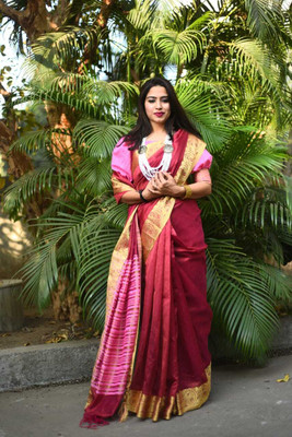 VIRDHI TEXTILE Self Design Bollywood Organza Saree(Red)