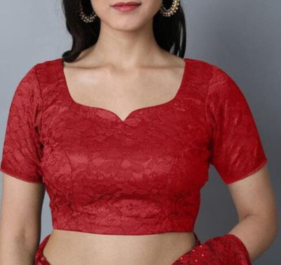 NEXA Self Design Bollywood Net Saree(Red)