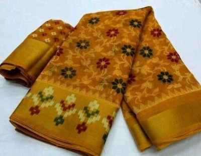 Sunshine Trendz Floral Print Daily Wear Cotton Blend Saree(Multicolor)