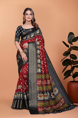 UDANI ENTERPRISE Printed Kanjivaram Art Silk Saree(Red)