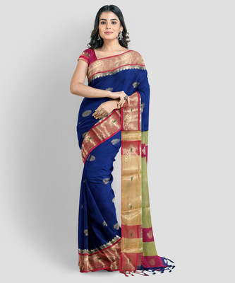 S S CREATION Printed Paithani Cotton Silk Saree(Multicolor)