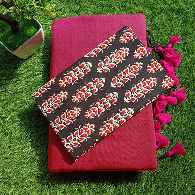 Amita Collections Printed Kalamkari Pure Cotton Saree(Multicolor)