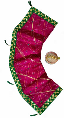 Lado Rani Printed, Embellished Kota Doria Silk Blend Saree(Pink)