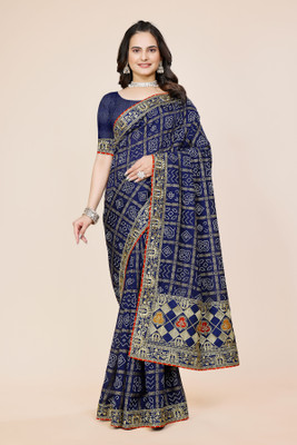Tejal Creation Embroidered Bollywood Georgette Saree(Dark Blue)