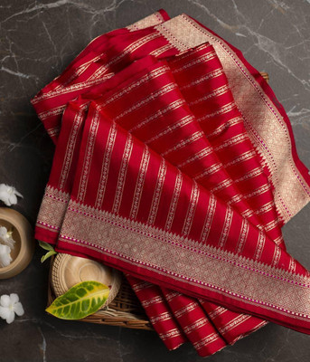 Bhanuba Creation Floral Print, Dyed, Self Design Kanjivaram Silk Blend Saree(Mustard)