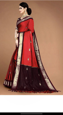 Mortal Textile Animal Print Assam Silk Cotton Silk Saree(Light Green)