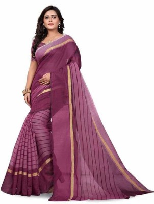 Suntex Striped Daily Wear Cotton Silk Saree(Multicolor)