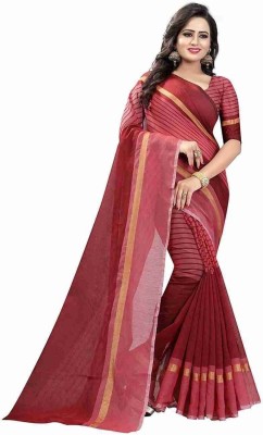 Saadhvi Digital Print Bandhani Cotton Blend Saree(Maroon)