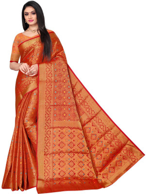 ALAGINI Woven Banarasi Cotton Silk Saree(Maroon)