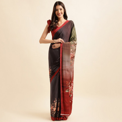 Divastri Geometric Print Bollywood Pure Silk Saree(Magenta)