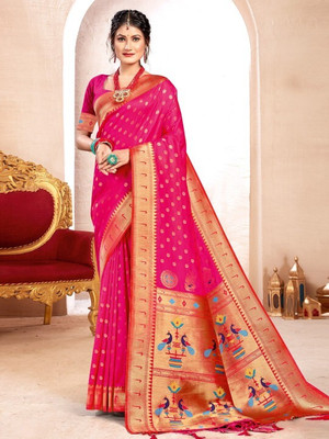 ASTITA Printed Bollywood Art Silk Saree(Magenta)