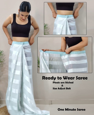Riddhi textile Hub Woven Bollywood Chiffon Saree(Light Blue)