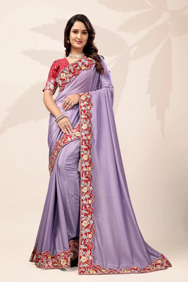 Brahmani Creation Printed Bandhani Georgette Saree(Purple, Red)