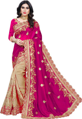 b bella creation Embroidered Bollywood Silk Blend, Art Silk Saree(Multicolor)