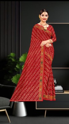 Vraj Sarees Embroidered Bollywood Chiffon Saree(Red)