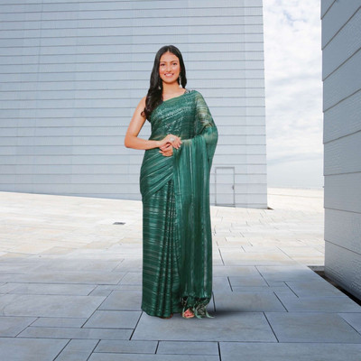 KALPNA CREATION Solid/Plain Bollywood Georgette Saree(Multicolor)