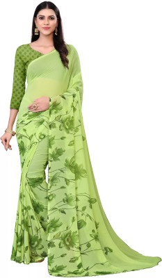 SVB Sarees Printed Banarasi Georgette Saree(Green)