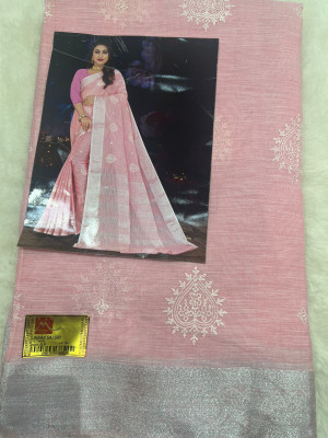 Ramdev Textiles Printed Ikkat Cotton Silk Saree(Green)