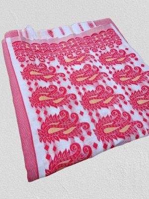 Happy Creation Woven Jamdani Handloom Cotton Blend Saree(Multicolor)