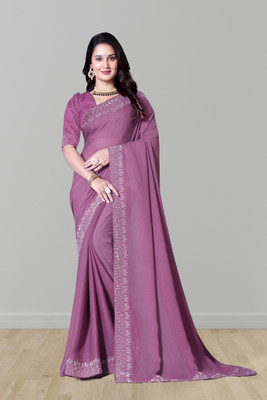 Lajamani Fashion Self Design, Solid/Plain Bollywood Georgette Saree(Beige)