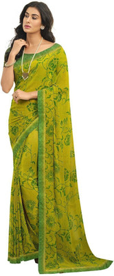 ROOP SUNDARI SAREES Printed Bollywood Georgette, Chiffon Saree(Green)