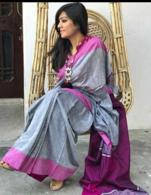 RMSCOLLECTION Self Design Handloom Pure Cotton Saree(Multicolor)