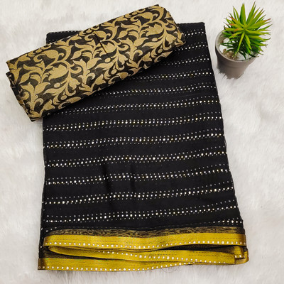 Aadishakti Fashion Self Design Daily Wear Chiffon Saree(Black)