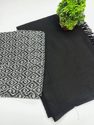 SHIVGANN Solid/Plain Bollywood Chiffon Saree(Black)