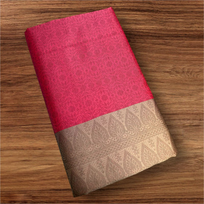 Montauk Fabians Self Design, Woven Banarasi Brocade Saree(Pink)