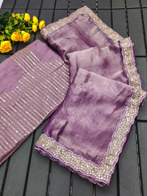 Tasrika Self Design Bollywood Jimmy choo Saree(Purple)