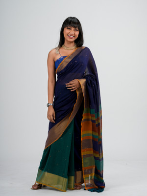 Suta Woven Handloom Pure Cotton Saree(Multicolor)