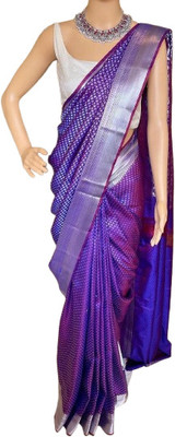 WOMENELEGENCE Embellished Banarasi Pure Silk Saree(Blue)