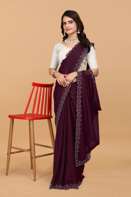 Looootnest Self Design Bollywood Georgette Saree(Purple)