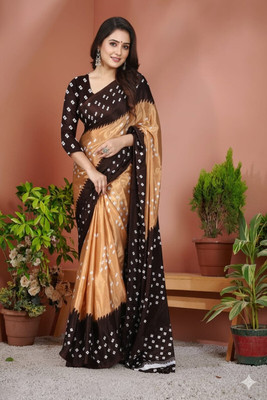 jihana fab Printed Banarasi Chiffon Saree(Multicolor)